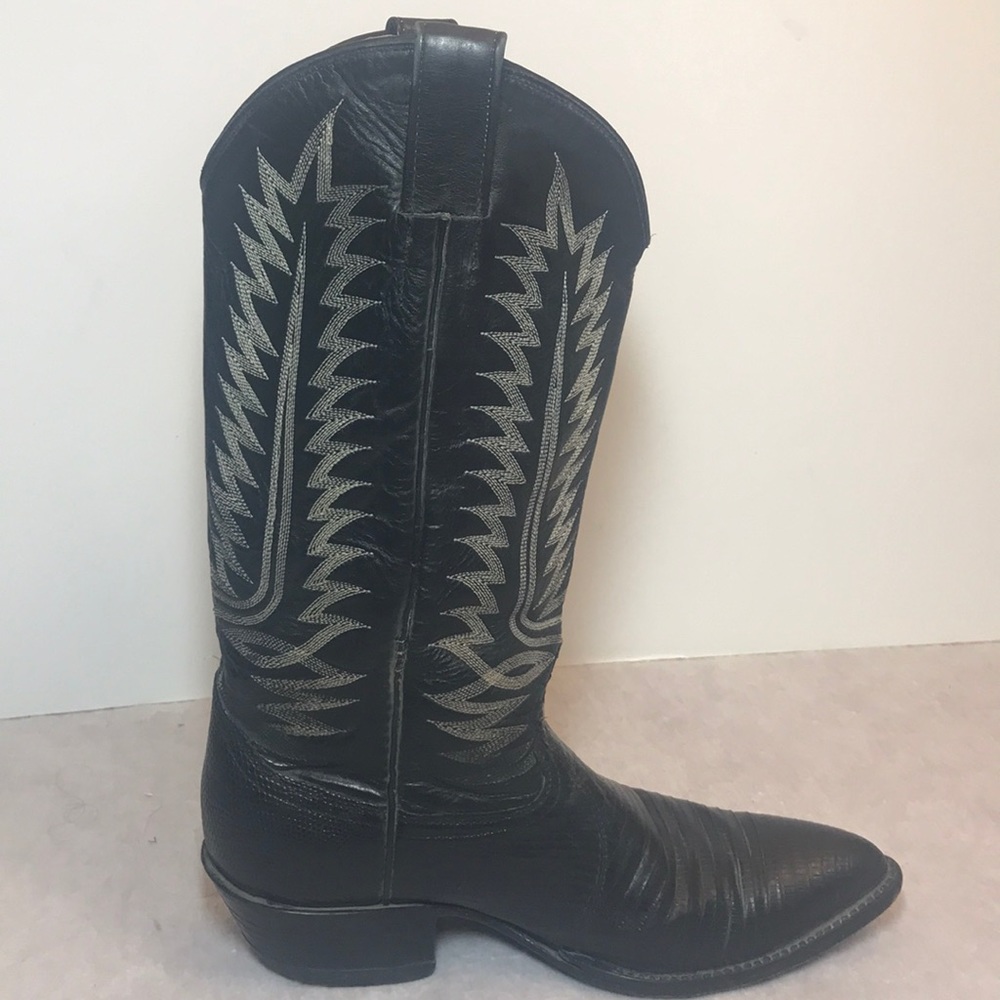 Cowtown Boots Lizard Black sz 8D
